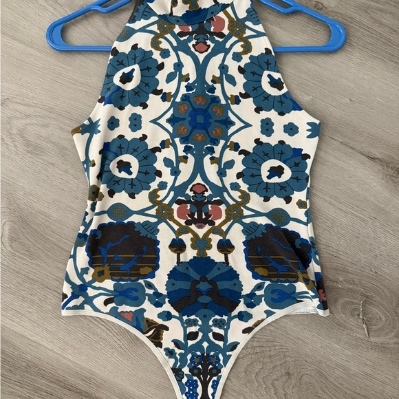 Free People Intimately Printed Mock Neck Bodysuit | Size S - Picture 2 of 5